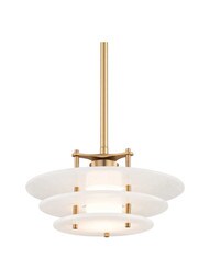 Gatsby Led 15 3/4-Inch Pendant in Aged Brass.